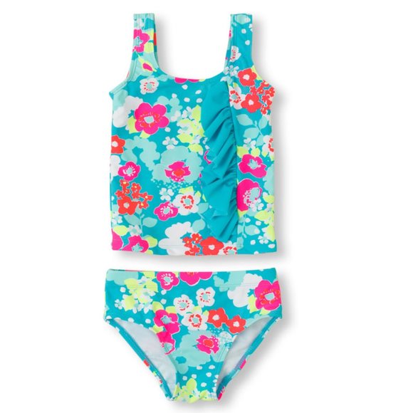 The Children's Place Baby Girls 2-PC Swim Set Floral UPF 50+ Lined Swimw… - Picture 2 of 6